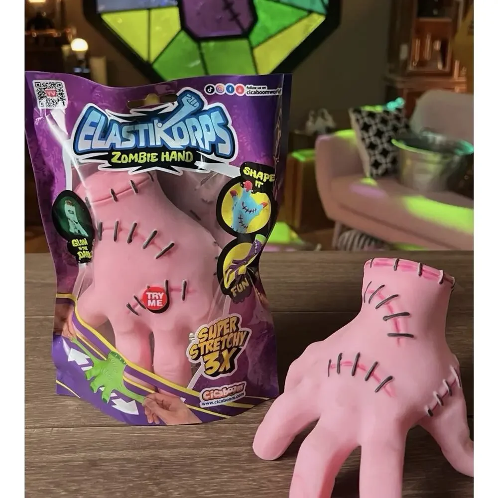 Halloween Squish Zombie Hand Sand Filled Stress Relief GLOWS IN DARK